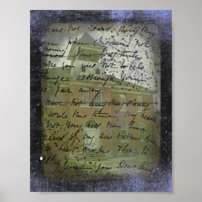 Oakville, Iowa School Grunge Art Poster (Framsidan)