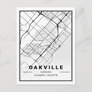 Oakville Ontario Canada Travel City Karta Poster Vykort