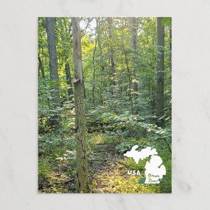 Oakwood Metropark Trail Summer Forest with Logotyp Vykort