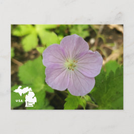 Oakwood Metropark Vild Geranium med Logotyp Vykort