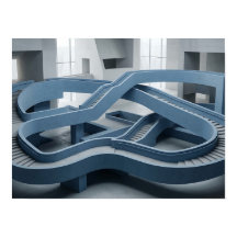 Oändlig Arkitektonisk Väg Geometrisk Väggkonst