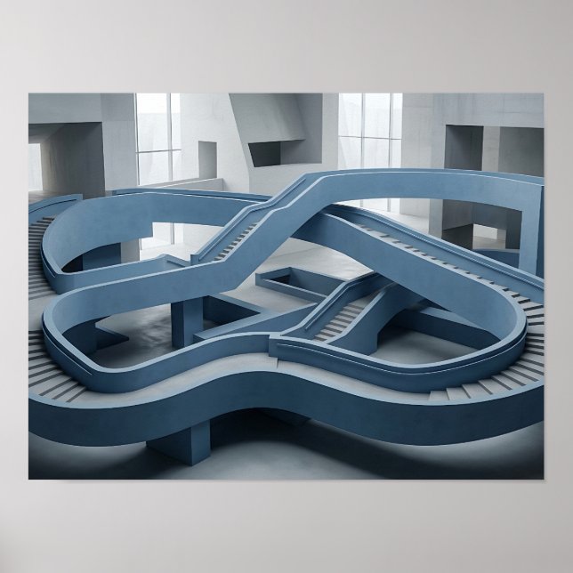 Oändlig Arkitektonisk Väg Geometrisk Väggkonst (Framsidan)