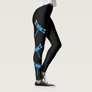 Oändlig blåblå Dragonfly-design Leggings