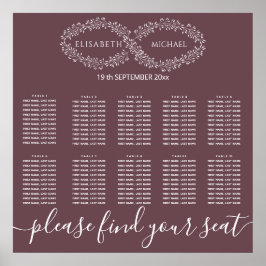 Oändlig botanisk romantisk elegant i burgundisk poster