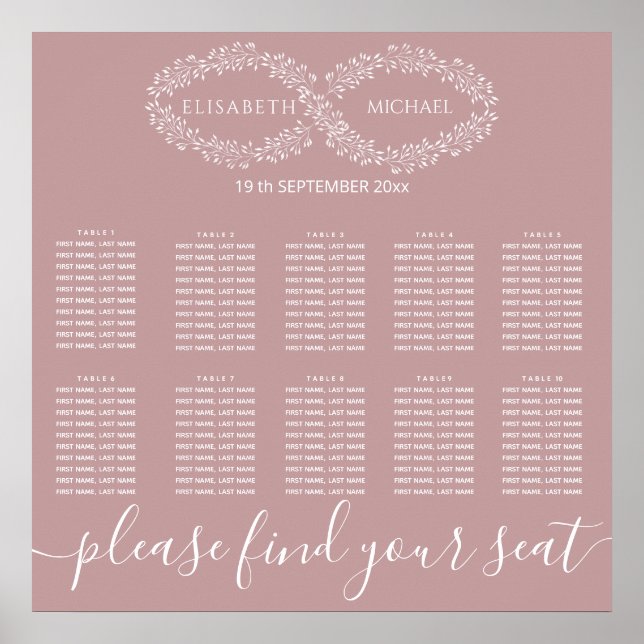 Oändlig dammig ro botaniska romantiska elegant poster (Framsidan)