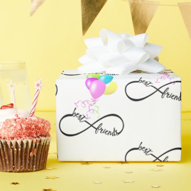 Oändlig design för bästa vänner presentpapper (Födelsedagsfest)