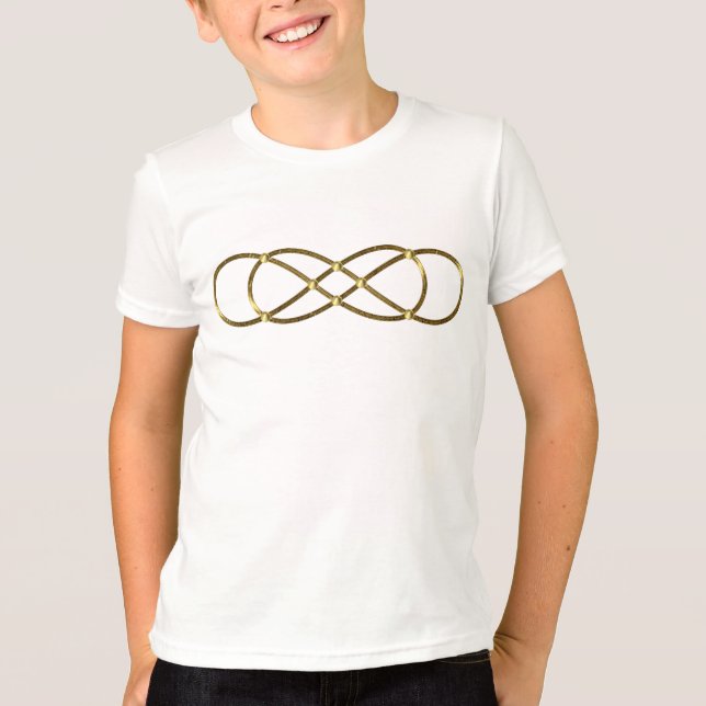 Oändlig dubbla av symbol - Antikalt Guld Tee Shirt (Framsida)