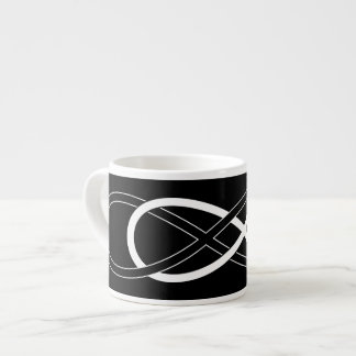 Oändlig dubbla av symbol - svartvitt espressomugg