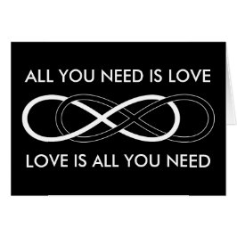 Oändlig dubbla av symbol - svartvitt hälsningskort