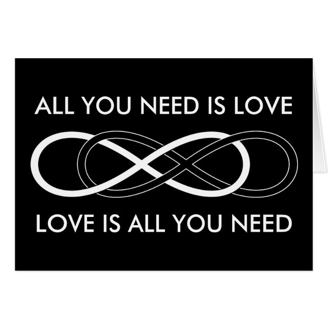 Oändlig dubbla av symbol - svartvitt hälsningskort (Framsidan Horizontal)