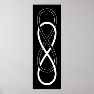 Oändlig dubbla av symbol - svartvitt poster