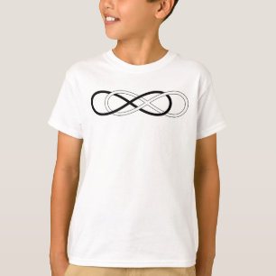 Oändlig dubbla av symbol - svartvitt tee