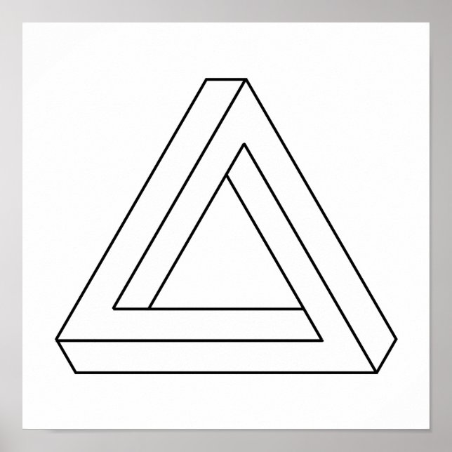 Oändlig geometrisk optisk triangel poster (Framsidan)