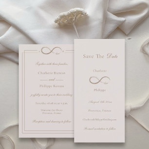 Oändlig Kärlek Ljus rosa Spara datum Bröllop