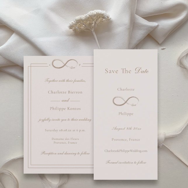 Oändlig Kärlek Ljus rosa Spara datum Bröllop (Skapare uppladdad)