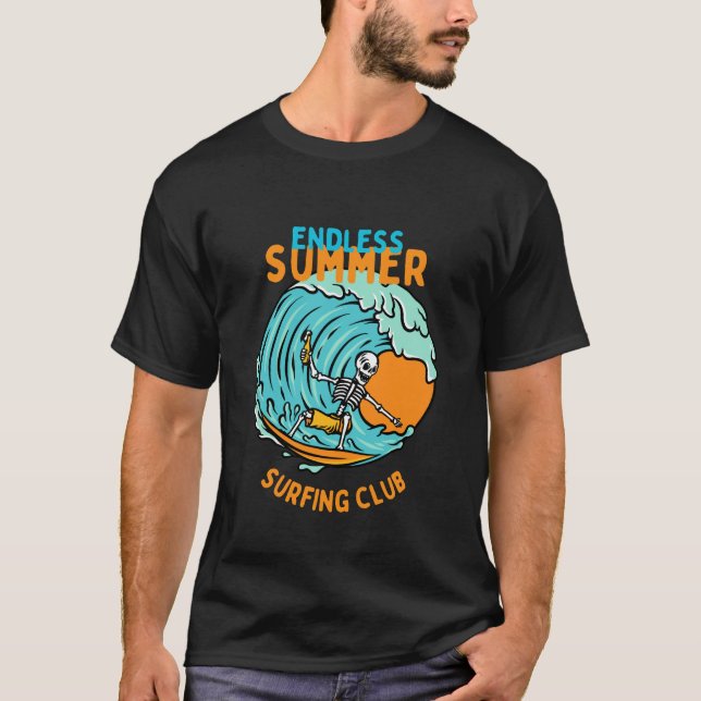 Oändlig klubb för sommarsurfning t shirt (Framsida)