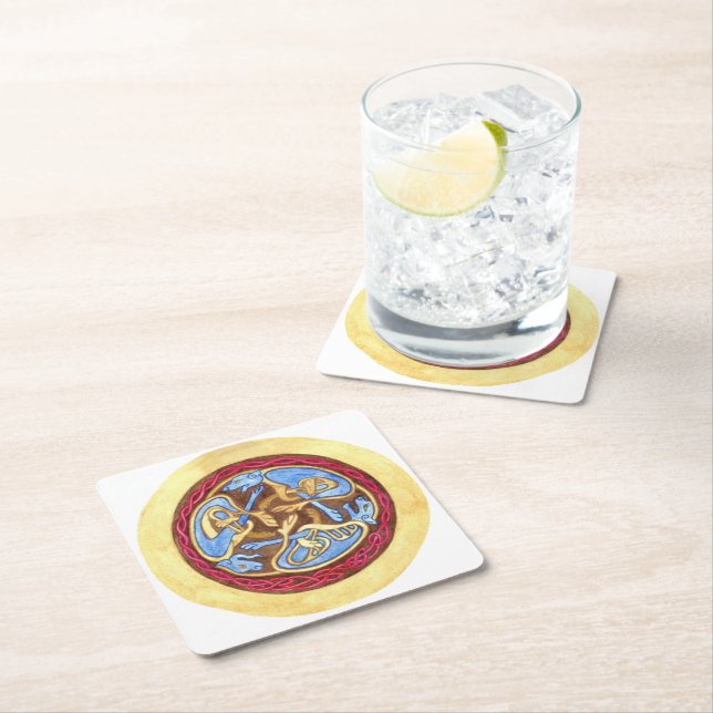 Oändlig knut på djur underlägg papper kvadrat (Insitu)