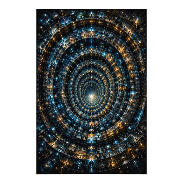 Oändlig Kosmisk Mikro Mosaik Tunnel 3D Poster (Framsidan)