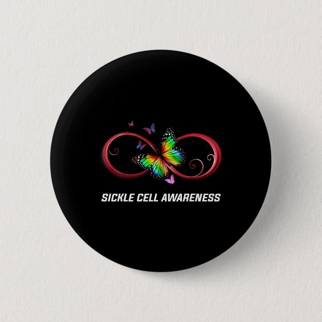 Oändlig medvetenhet om fjäril-sickle-cell knapp (Framsida)