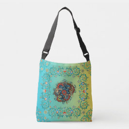Oändlig prakt Ornamentalt mandala blommotiv Axelväska