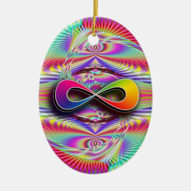 Oändlig regnbåge (lägg till Ord) Julgransprydnad Keramik (Framsidan)