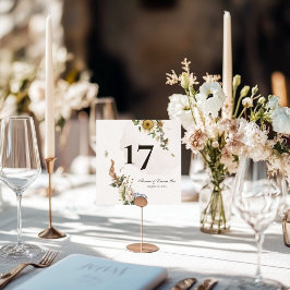 Oändlig sommar Torkade blommor Bröllops Bordnummer Inbjudningar
