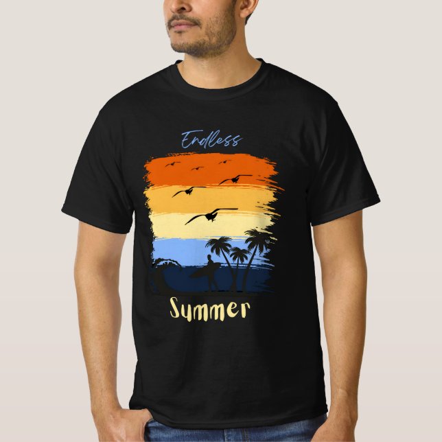 Oändlig sommar: vintagens solnedgång, t-shirt (Framsida)
