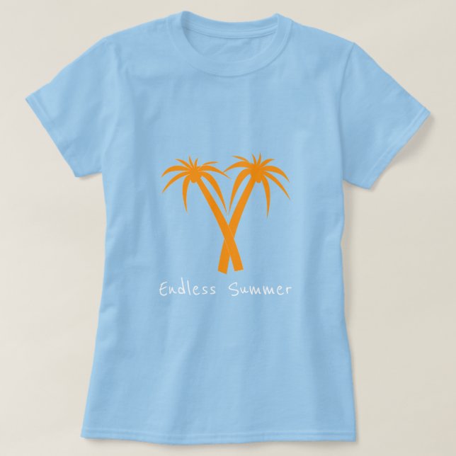 Oändlig sommarslogan Tropical Handflatan träd somm T Shirt (Design framsida)