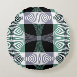 Oändlig spegling av fyraPetal Opal Mandala Rund Kudde