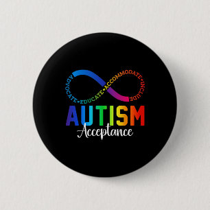 Oändlig symbol för att öka medvetenheten om autism knapp