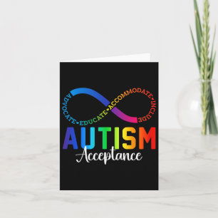 Oändlig symbol för att öka medvetenheten om autism kort