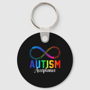 Oändlig symbol för att öka medvetenheten om autism nyckelring