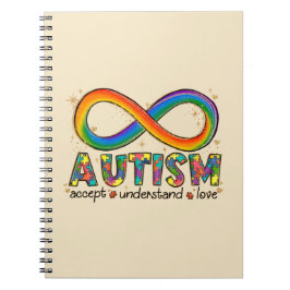 Oändlig symbol för autism, acceptera, förstå, Kärl Anteckningsbok