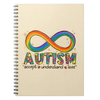 Oändlig symbol för autism, acceptera, förstå, Kärl Anteckningsbok