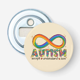 Oändlig symbol för autism, acceptera, förstå, Kärl Flasköppnare