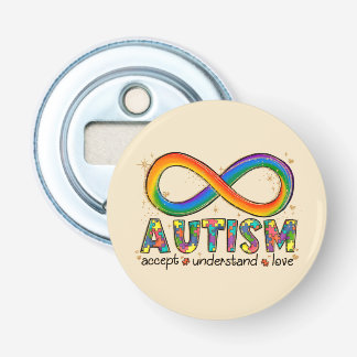 Oändlig symbol för autism, acceptera, förstå, Kärl Flasköppnare