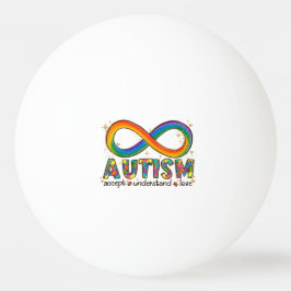 Oändlig symbol för autism, acceptera, förstå, Kärl Pingisboll