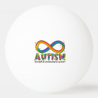 Oändlig symbol för autism, acceptera, förstå, Kärl Pingisboll