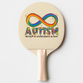 Oändlig symbol för autism, acceptera, förstå, Kärl Pingisracket