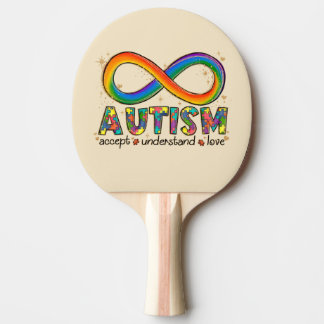 Oändlig symbol för autism, acceptera, förstå, Kärl Pingisracket