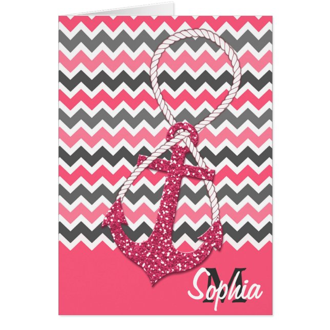 oändlig symbol för sjömansförankringen i glitter hälsningskort (Framsidan)