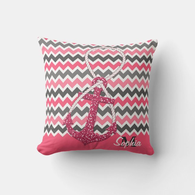 oändlig symbol för sjömansförankringen i glitter kudde (Framsida)