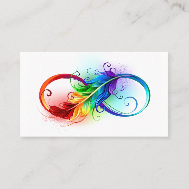 Oändlig symbol med Rainbow Feather (Framsida)