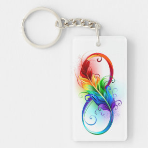 Oändlig symbol med Rainbow Feather