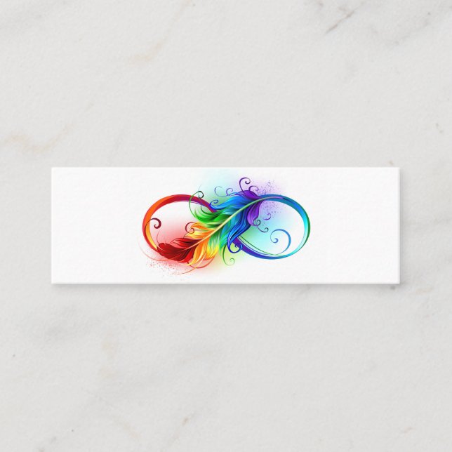 Oändlig symbol med Rainbow Feather (Framsida)