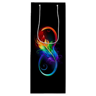 Oändlig symbol med Rainbow Feather