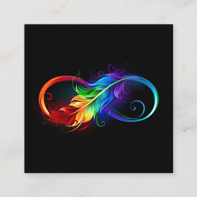 Oändlig symbol med Rainbow Feather (Framsida)