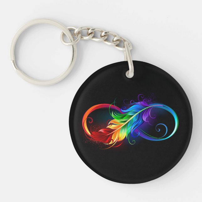 Oändlig symbol med Rainbow Feather (Framsidan)
