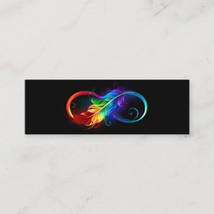 Oändlig symbol med Rainbow Feather