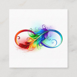 Oändlig symbol med Rainbow Feather